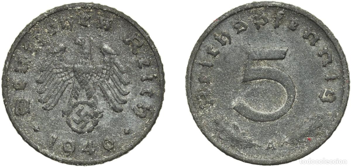 Monedas antiguas de Europa: Germany Third Reich 1940 A 5 Reichspfennig Zinc Berlin Mint (174684244) 2.51g VF KM 100 AKS 51 J 3