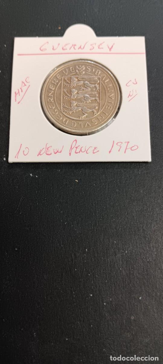 Monedas antiguas de Europa: GUERNSEY 10 NEW PENCE 1970 MBC KM=24 (CUPRONIQUEL)