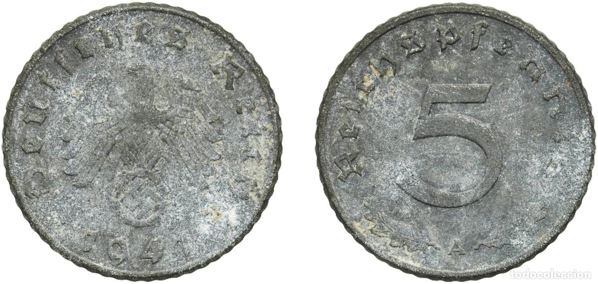 Monnaies anciennes de Europe: Germany Third Reich 1941 A 5 Reichspfennig Zinc Berlin Mint (246215852) 2.53g VF KM 100 AKS 51 J 3