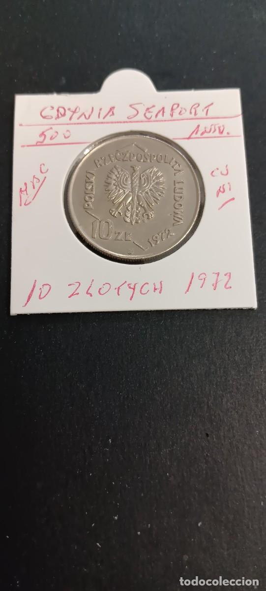 Monedas antiguas de Europa: POLONIA 10 ZLOTYCH 1972 MBC KM=68 (CUPRONIQUEL) 500 ANIV.GDYNIA SEAPORT