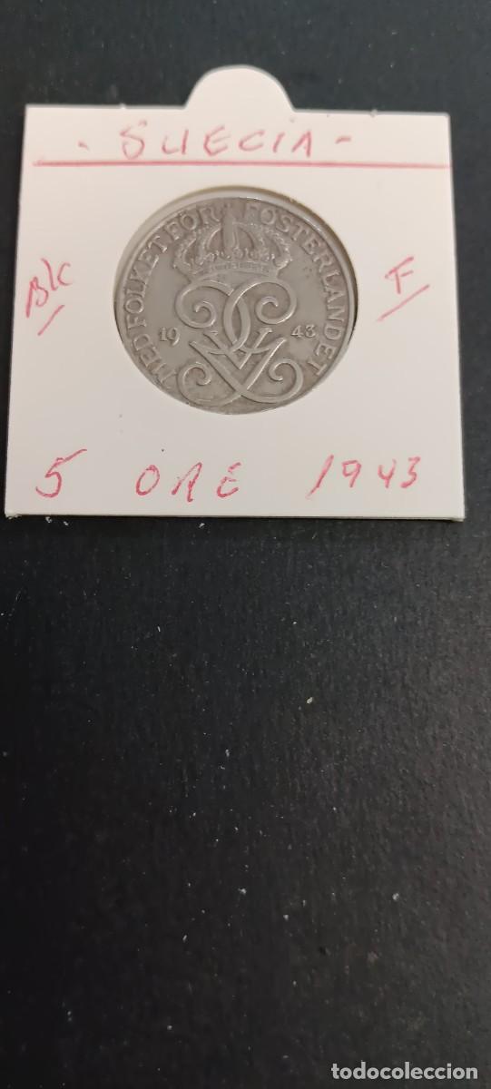 Monedas antiguas de Europa: SUECIA 5 ORE 1943 BC KM=812 (HIERRO) GUSTAV V