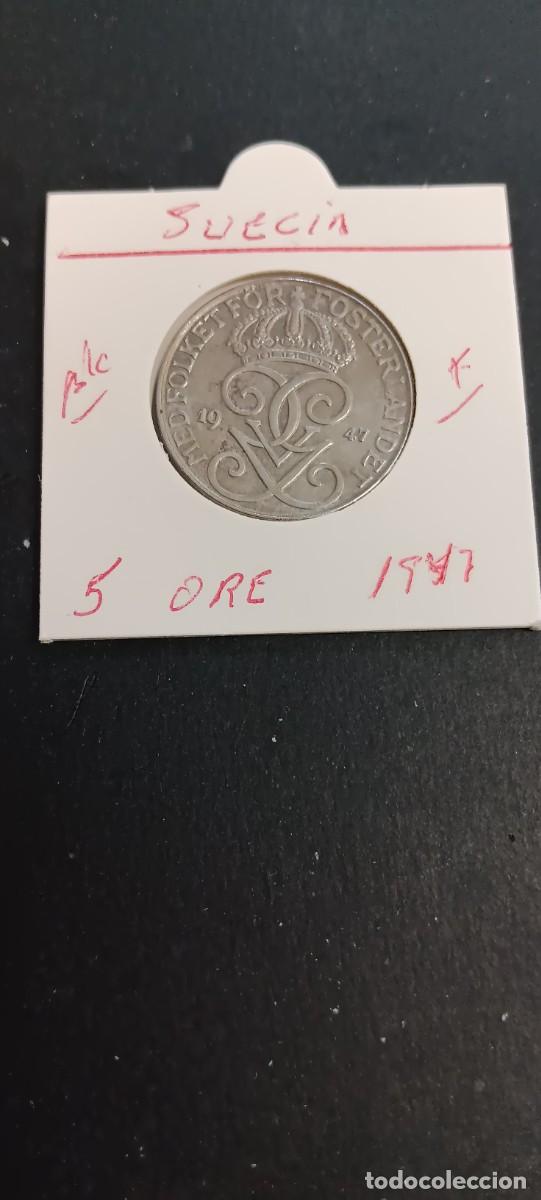 Monedas antiguas de Europa: SUECIA 5 ORE 1947 BC KM=812 (HIERRO) GUSTAV V