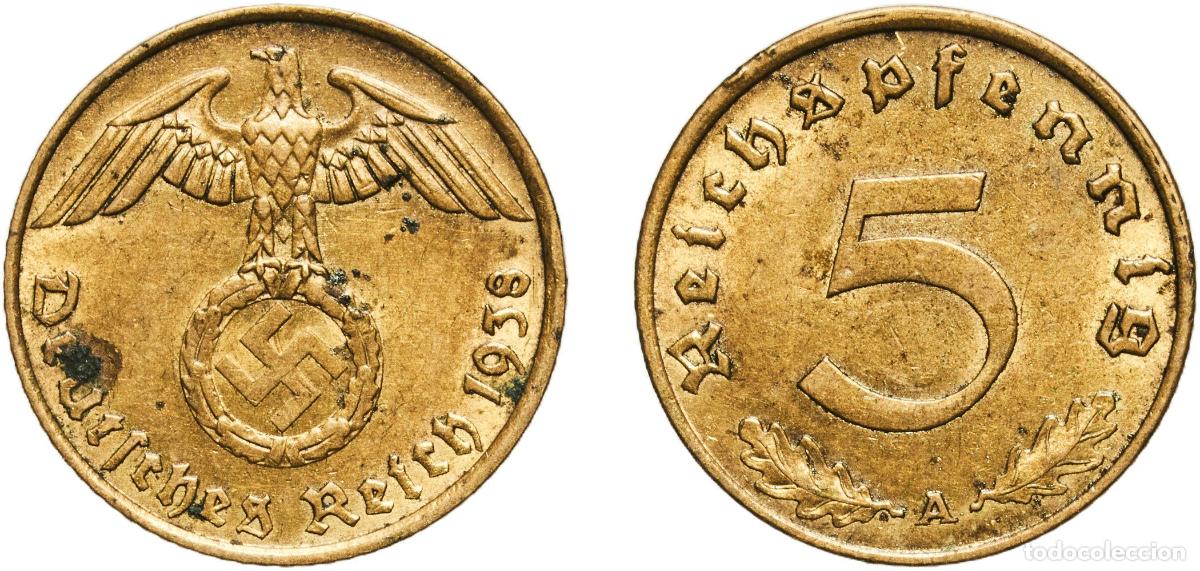 Monedas antiguas de Europa: Germany Third Reich 1938 A 5 Reichspfennig Aluminium bronze Berlin Mint (54012158) 2.43g AU KM 91
