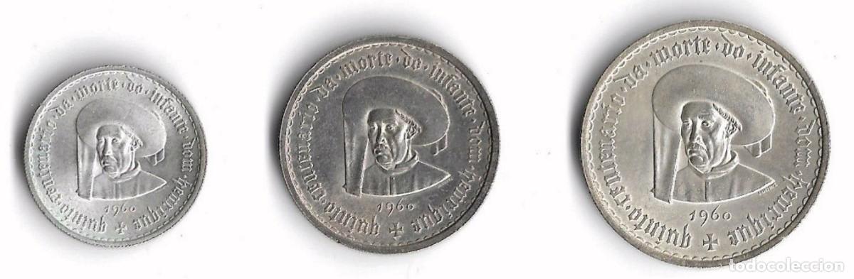 Monedas antiguas de Europa: &iexcl;Hist&oacute;rica Serie Henriquina Completa! Lote de 3 Monedas de Plata - Portugal 1960