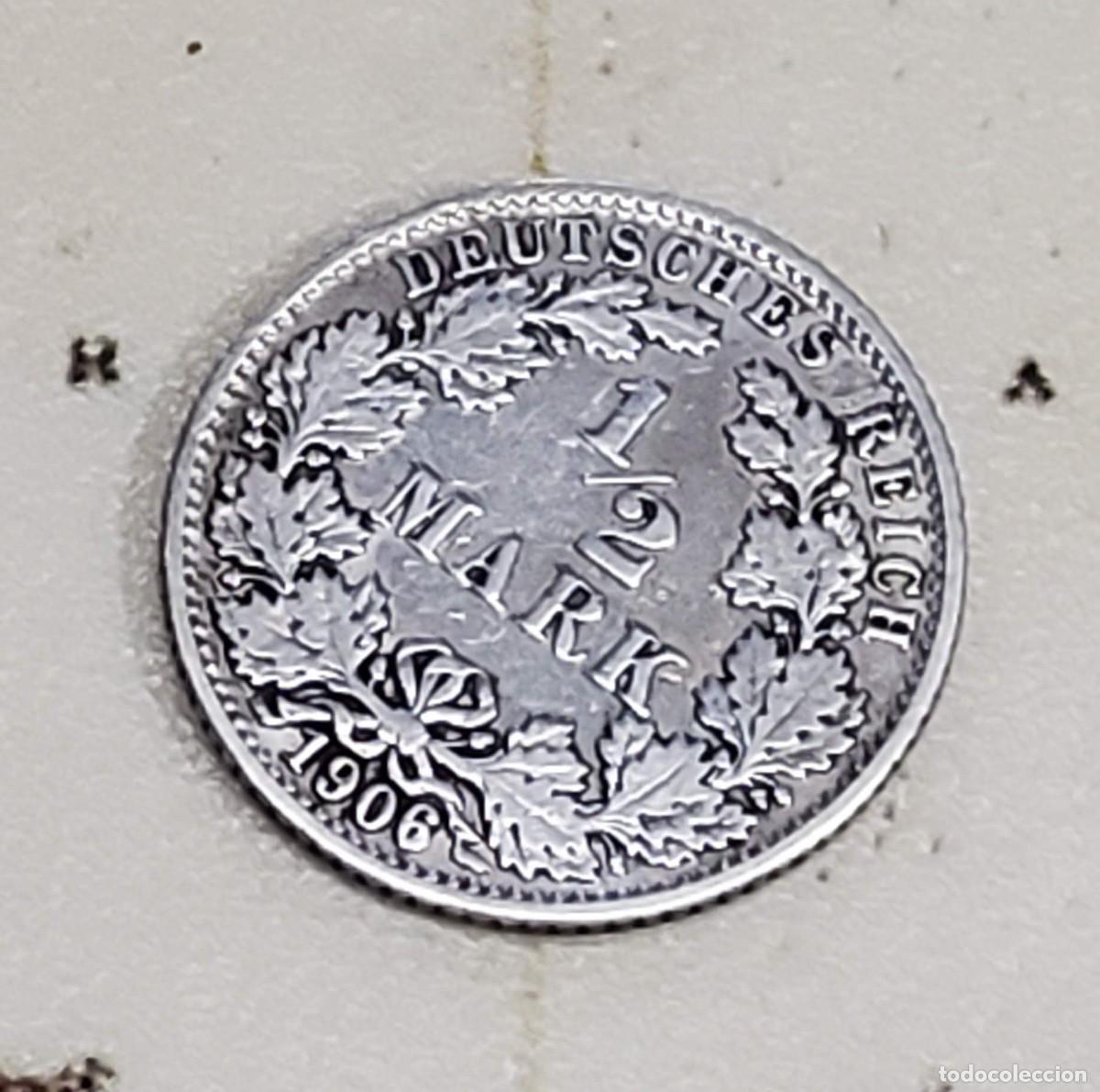 Monedas antiguas de Europa: 1/2 marco de plata de ALEMANIA del a&ntilde;o 1906-G. EXTRAORDINARIO ESTADO