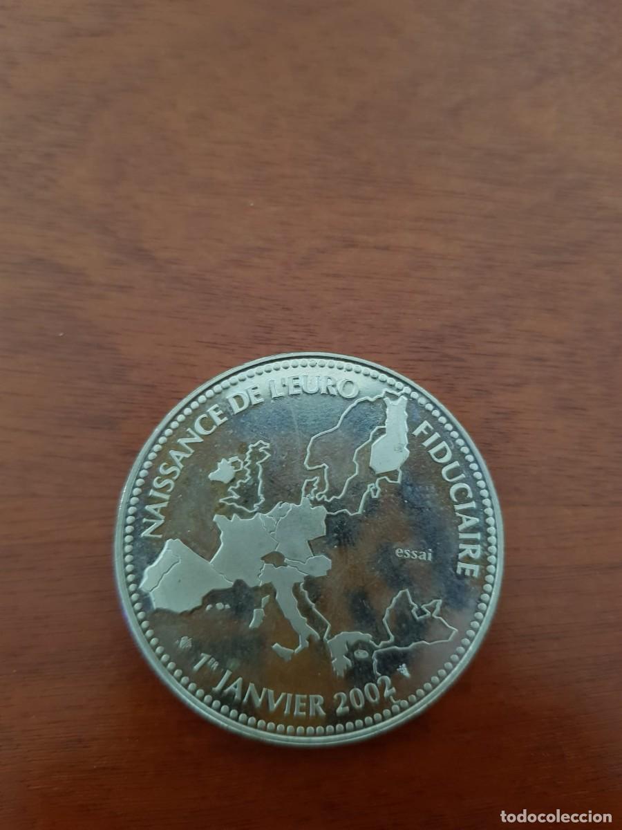 Monedas antiguas de Europa: FRANCIA-MEDALLA NACIMIENTO DEL EURO FIDUCIARIO-2002