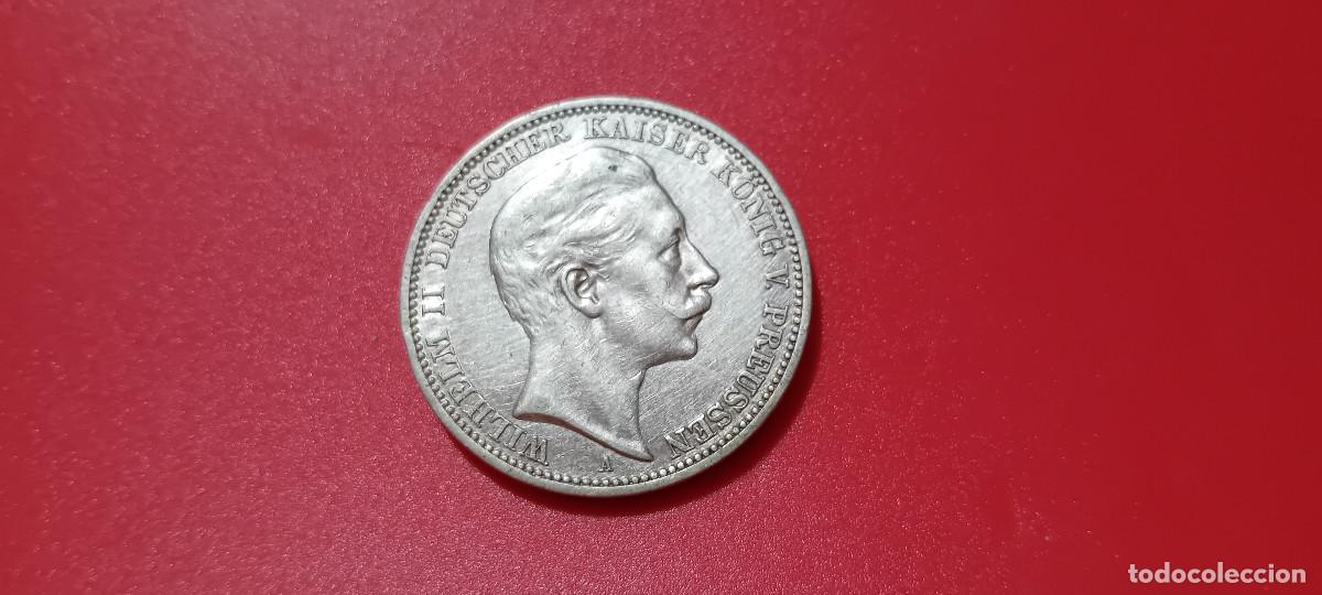 Monedas antiguas de Europa: PRUSIA 3 MARCOS 1909, GUILLERMO II