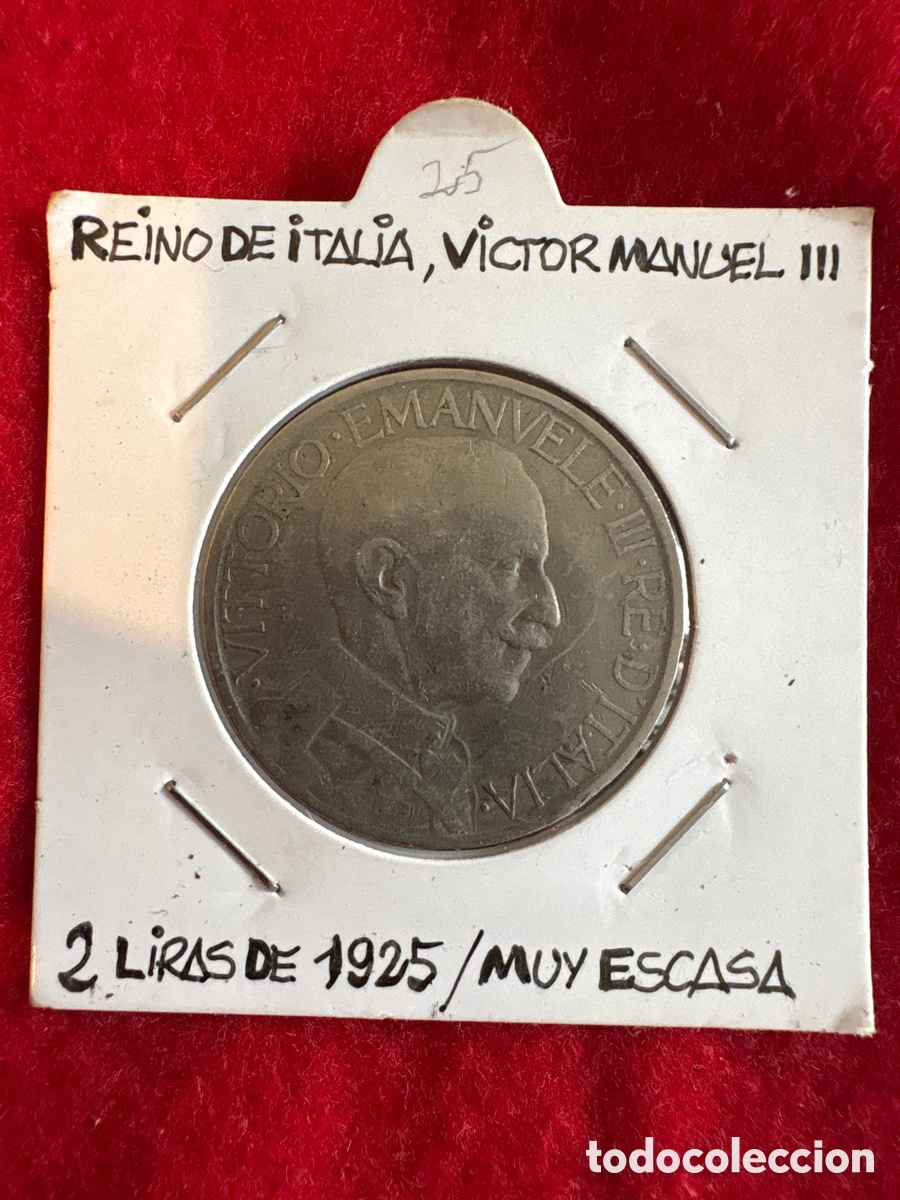 Monedas antiguas de Europa: Moneda 2 liras 1925 Italia (A1)
