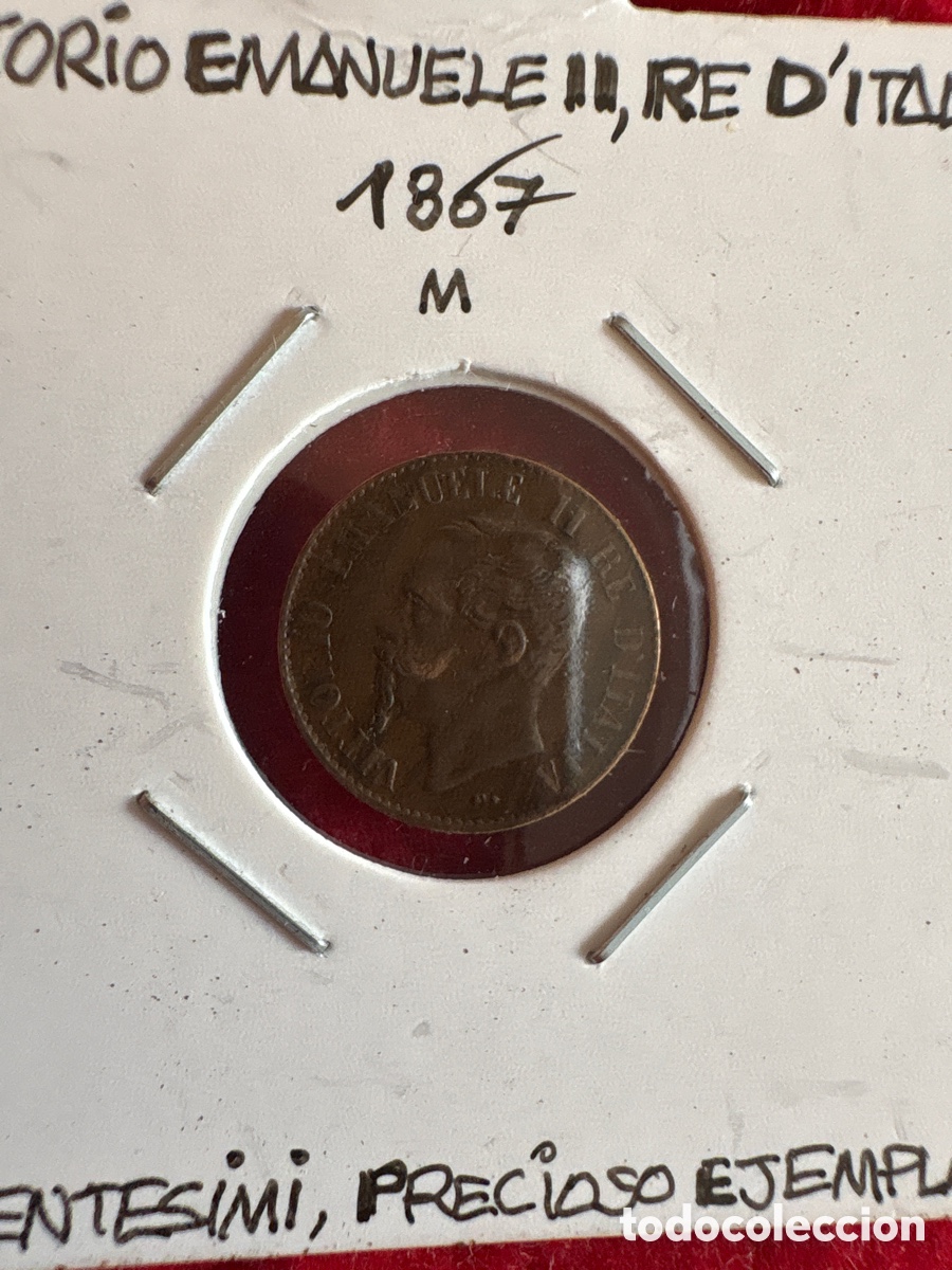 Monedas antiguas de Europa: Moneda 1 Centesimo 1867 Vittorio Emanuele II, Italia (A1)