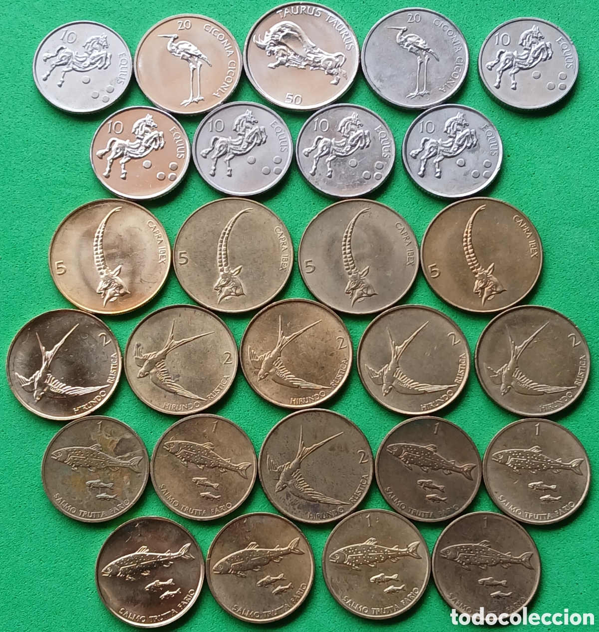 Monedas antiguas de Europa: Eslovenia lote 27 monedas/ diferentes fechas.