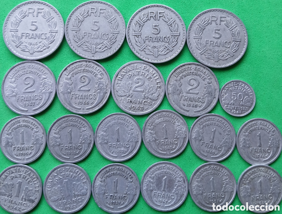 Monedas antiguas de Europa: Francia lote 21 monedas/ diferentes fechas.