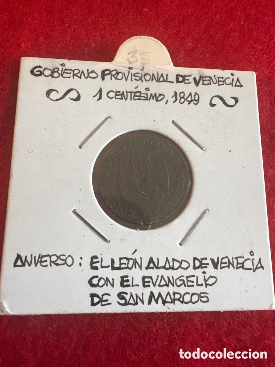 Monedas antiguas de Europa: Moneda 1 cent&eacute;simo 1849, Gobierno Provisonal de Venecia (A1)