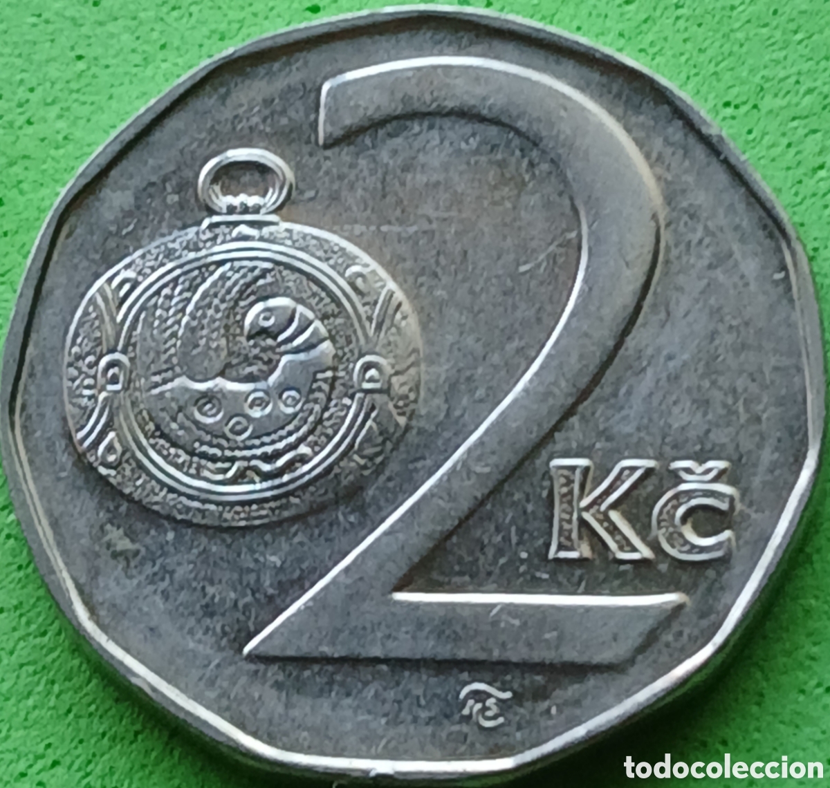 Monedas antiguas de Europa: Rep&uacute;blica Checa 2 coronas 1994 km#9 marca de ceca &rdquo;hoya de arce &rdquo;