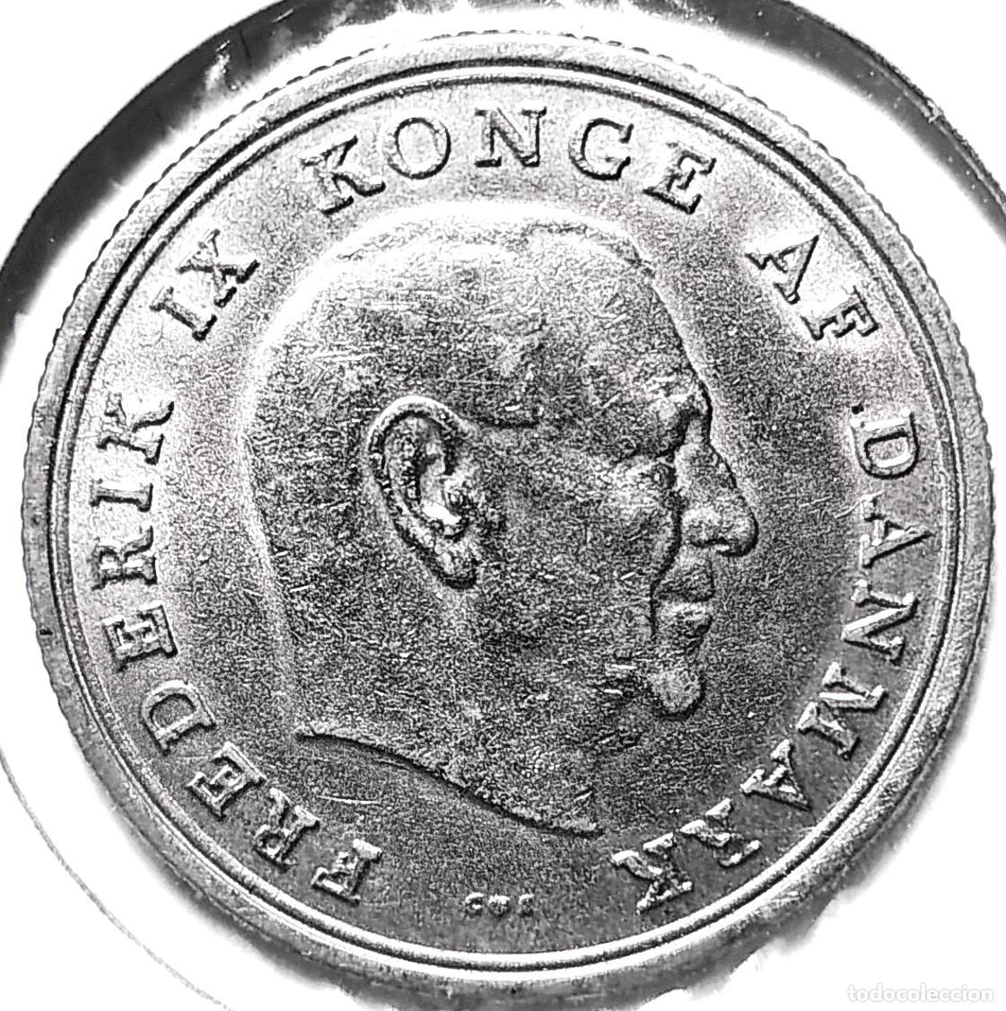 Moedas antigas da Europa: DINAMARCA (1947-1972) - 1 CORONA 1968 - REY FEDERICO IX - A - 6,80 GR. COBRE-NICKEL - DIAM 25,50 mm