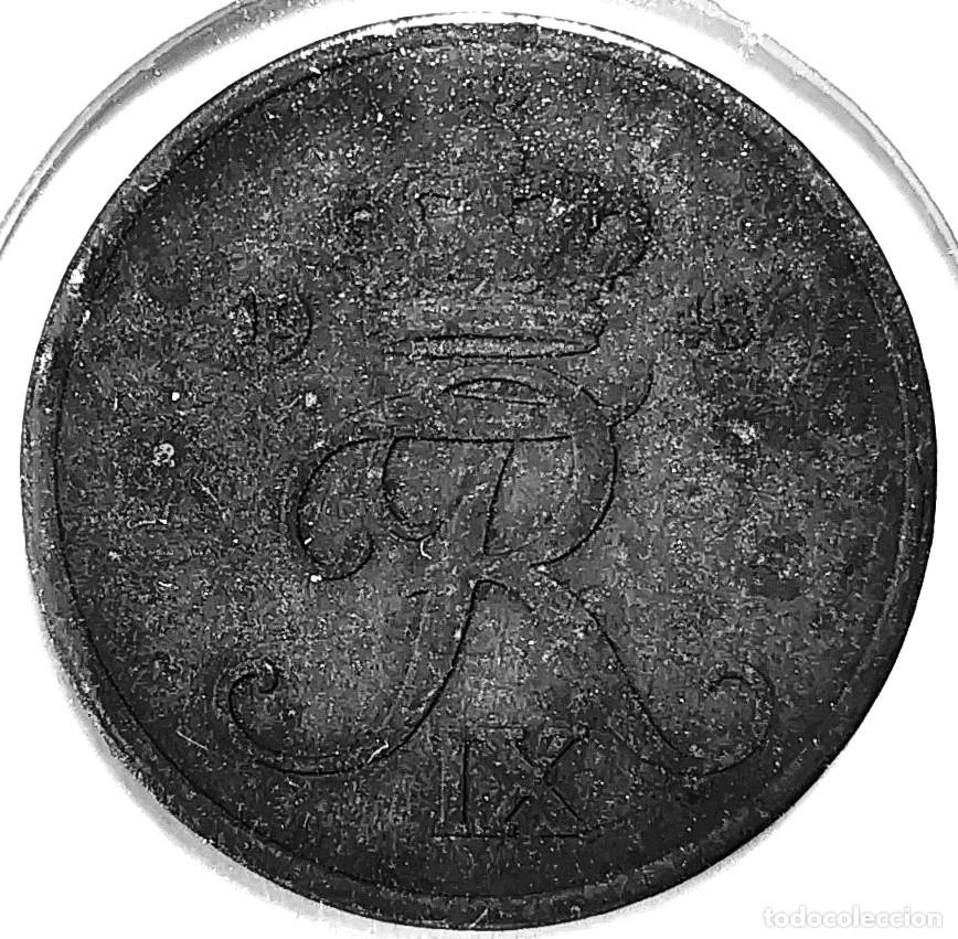Monedas antiguas de Europa: DINAMARCA (1947-1972) - 2 ORE 1948 - REY FEDERICO IX - A - 3,20 GR. ZINC - DIAMETR 20,80 mm - KM#840