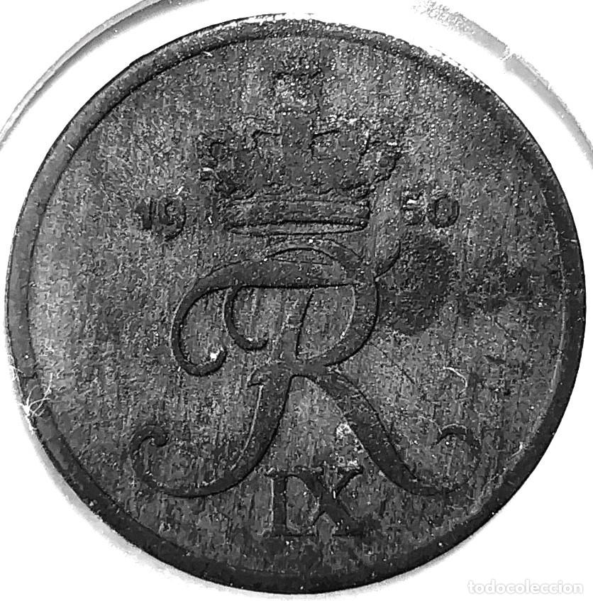 Monedas antiguas de Europa: DINAMARCA (1947-1972) - 2 ORE 1950 - REY FEDERICO IX - A - 3,20 GR. ZINC - DIAMETR 20,80 mm - KM#840
