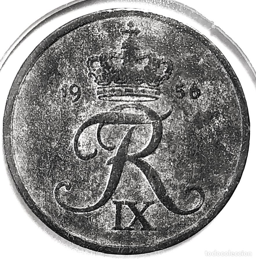 Monedas antiguas de Europa: DINAMARCA (1947-1972) - 2 ORE 1956 - REY FEDERICO IX - A - 3,20 GR. ZINC - DIAMETR 20,80 mm - KM#840