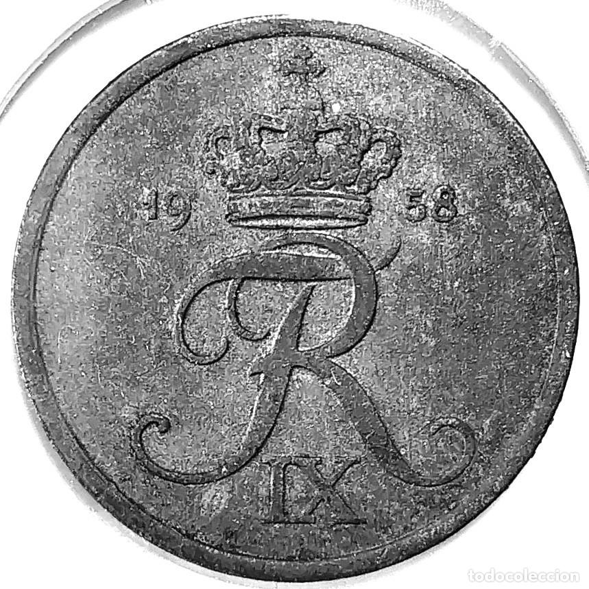 Monedas antiguas de Europa: DINAMARCA (1947-1972) - 2 ORE 1958 - REY FEDERICO IX - A - 3,20 GR. ZINC - DIAMETR 20,80 mm - KM#840