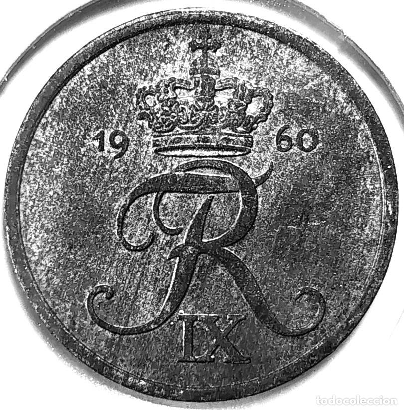 Monedas antiguas de Europa: DINAMARCA (1947-1972) - 2 ORE 1960 - REY FEDERICO IX - A - 3,20 GR. ZINC - DIAMETR 20,80 mm - KM#840