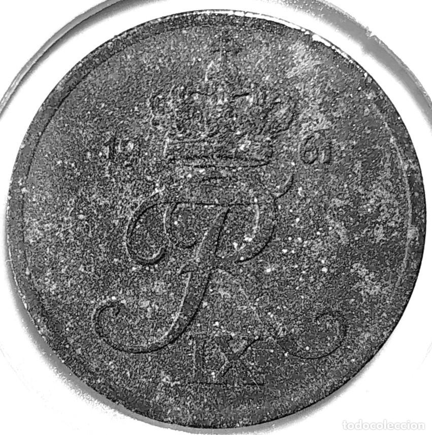 Monedas antiguas de Europa: DINAMARCA (1947-1972) - 2 ORE 1961 - REY FEDERICO IX - A - 3,20 GR. ZINC - DIAMETR 20,80 mm - KM#840