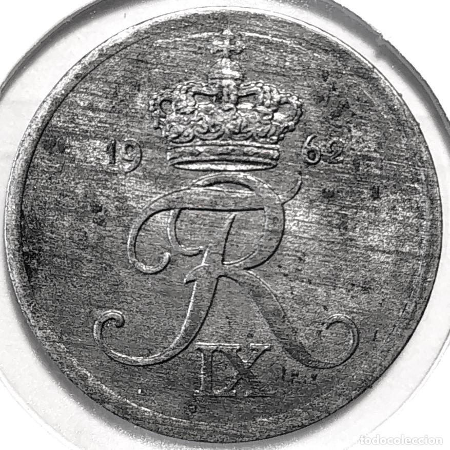 Monedas antiguas de Europa: DINAMARCA (1947-1972) - 2 ORE 1962 - REY FEDERICO IX - A - 3,20 GR. ZINC - DIAMETR 20,80 mm - KM#840