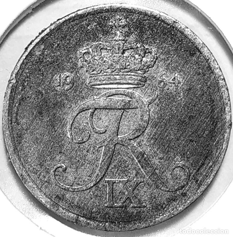 Monedas antiguas de Europa: DINAMARCA (1947-1972) - 2 ORE 1964 - REY FEDERICO IX - A - 3,20 GR. ZINC - DIAMETR 20,80 mm - KM#840