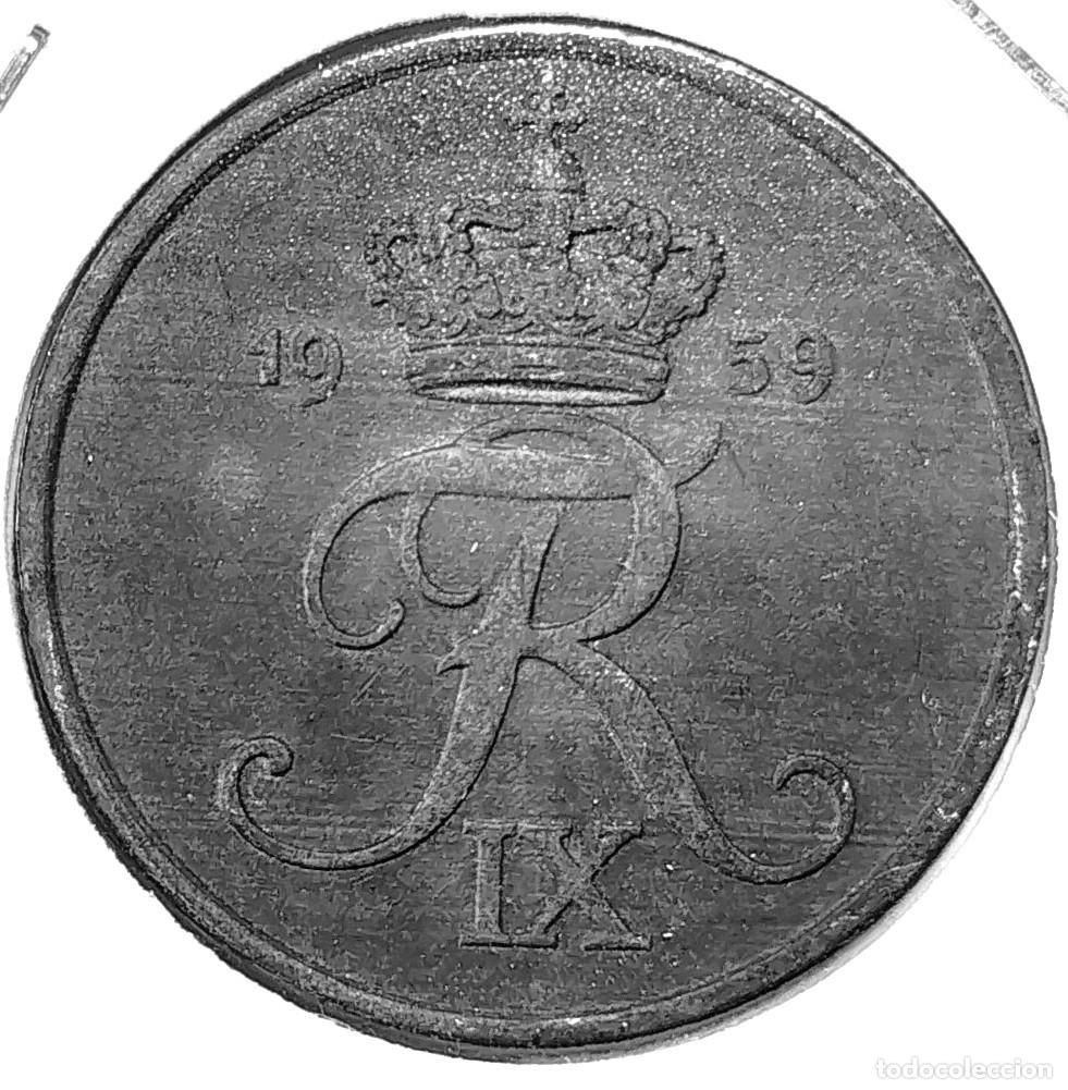 Alte M&uuml;nzen aus Europa: DINAMARCA (1947-1972) - 5 ORE 1959 - REY FEDERICO IX - A - 6,40 GR. ZINC - DIAMETRO 27 mm - KM#843