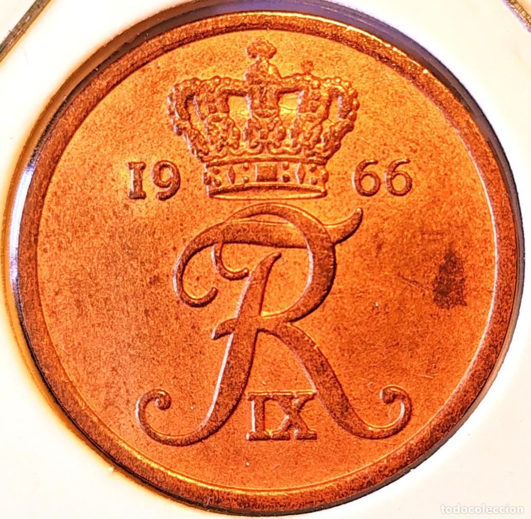 Monedas antiguas de Europa: DINAMARCA (1947-1972) - 5 ORE 1966 - REY FEDERICO IX - A - 6 GR. BRONCE - DIAMETRO 24 mm - KM#848