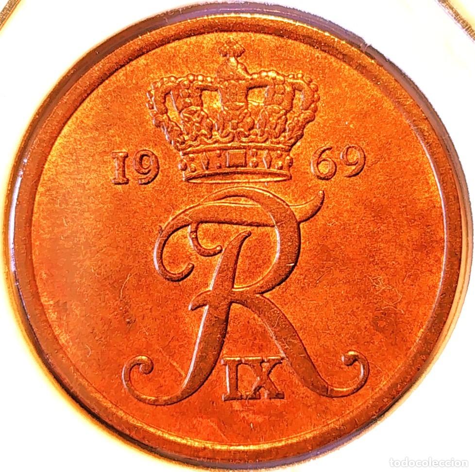 Monedas antiguas de Europa: DINAMARCA (1947-1972) - 5 ORE 1969 - REY FEDERICO IX - A - 6 GR. BRONCE - DIAMETRO 24 mm - KM#848