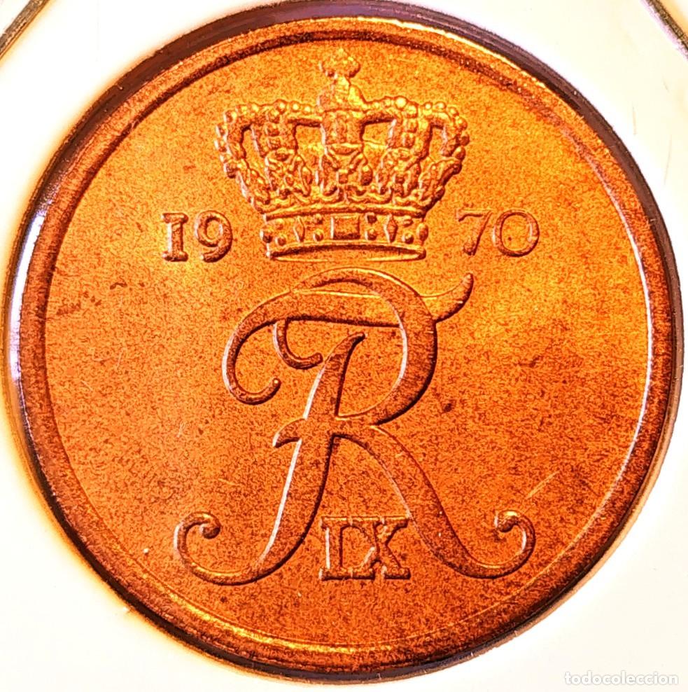 Monedas antiguas de Europa: DINAMARCA (1947-1972) - 5 ORE 1970 - REY FEDERICO IX - A - 6 GR. BRONCE - DIAMETRO 24 mm - KM#848