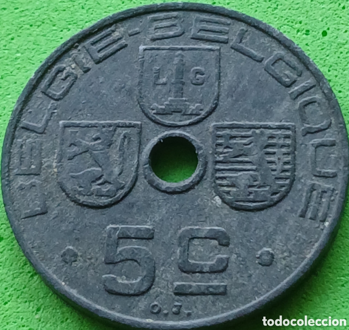 Monedas antiguas de Europa: B&eacute;lgica 5 c&eacute;ntimos 1941 km#124 Belgie-Belgique
