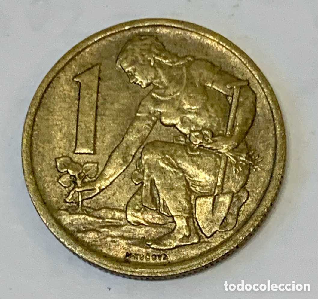 Monedas antiguas de Europa: Moneda. Republika Ceska. 1 Kc. 1976.