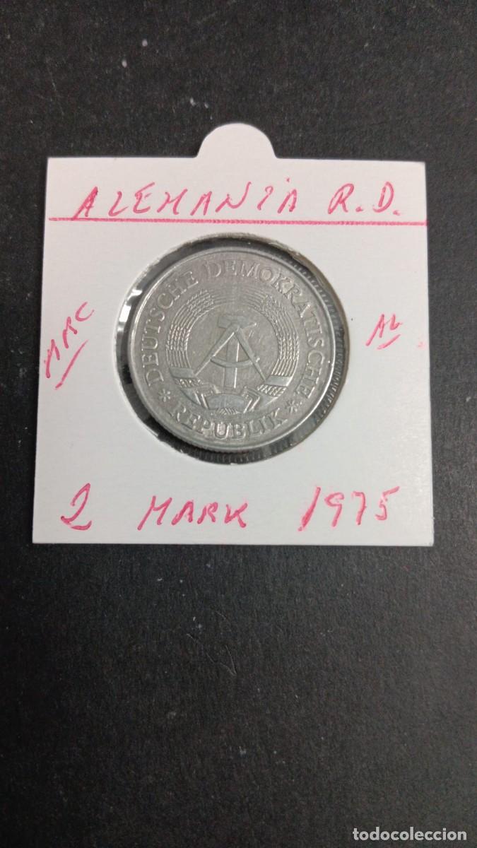 Monedas antiguas de Europa: ALEMANIA DEMOCRATICA 2 MARK 1975 MBC KM=48(ALUMINIO)