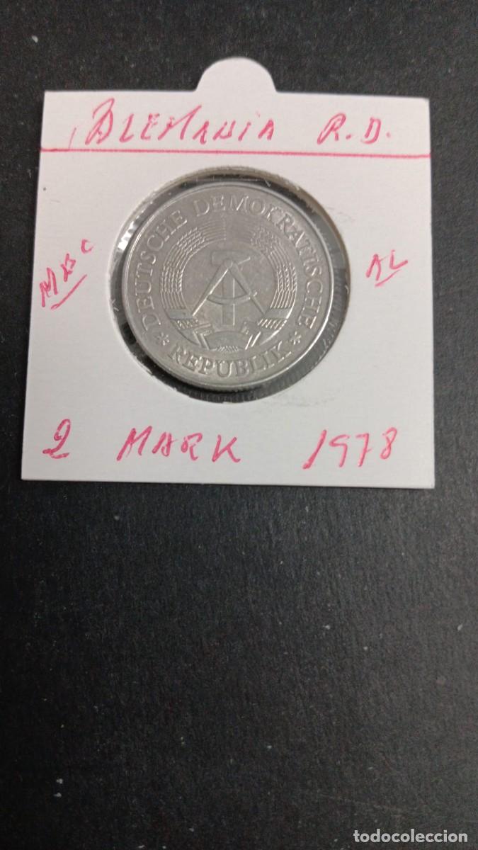 Monedas antiguas de Europa: ALEMANIA DEMOCRATICA 2 MARK 1978 MBC KM=48(ALUMINIO)