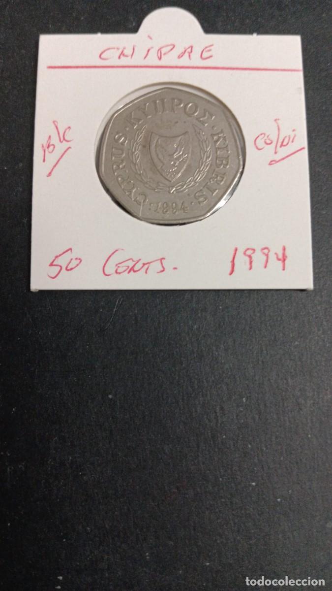 Monedas antiguas de Europa: CHIPRE 50 CENTIMOS 1994 BC KM=66 (CUPRONIQUEL)