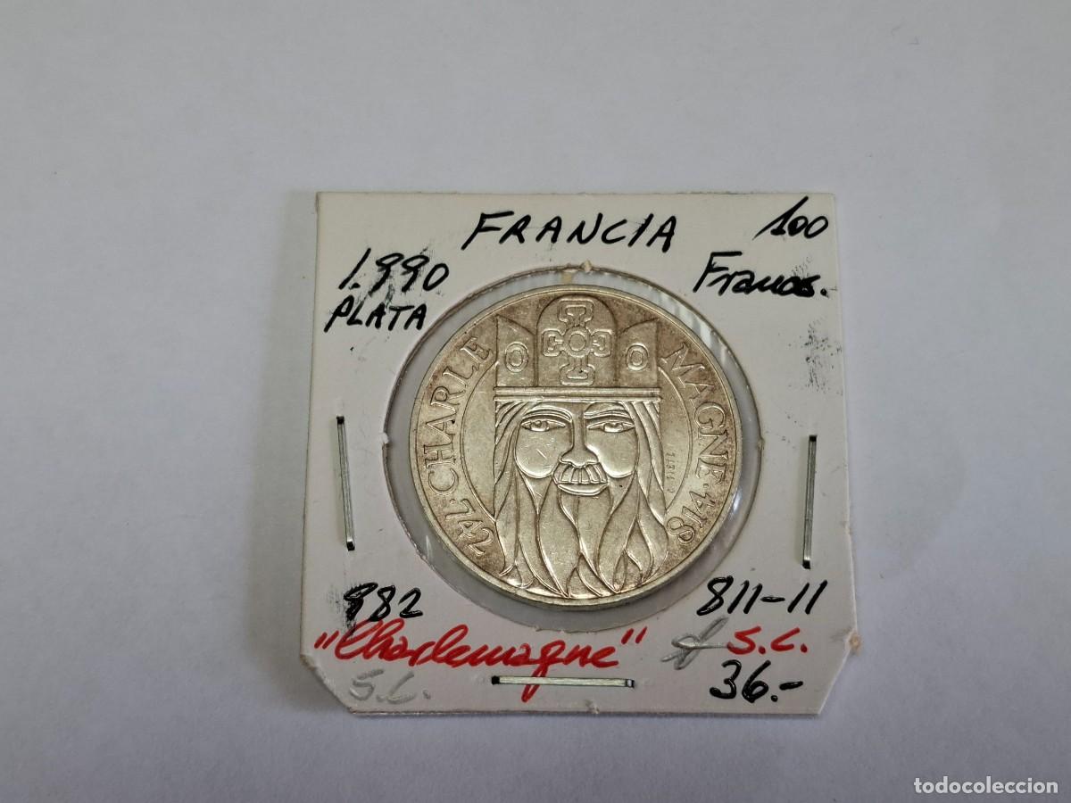 Monedas antiguas de Europa: 100 FRANCOS de PLATA de 1990 KM 982 FRANCIA en SIN CIRCULAR