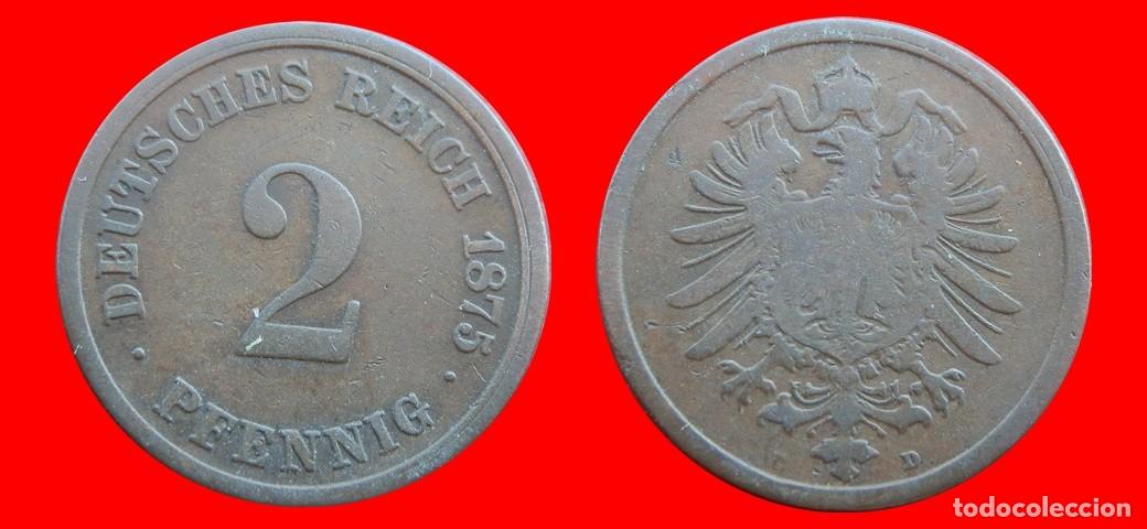 Monedas antiguas de Europa: 2 PFENNIG 1875D IMPERIO ALEMANIA-150546