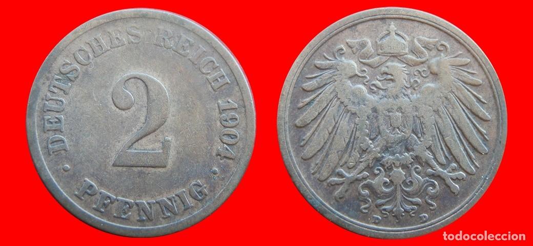 Monedas antiguas de Europa: 2 PFENNIG 1904D IMPERIO ALEMANIA-150547