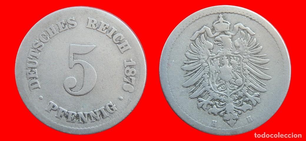 Monedas antiguas de Europa: 5 PFENNIG 1876H IMPERIO ALEMANIA-150555