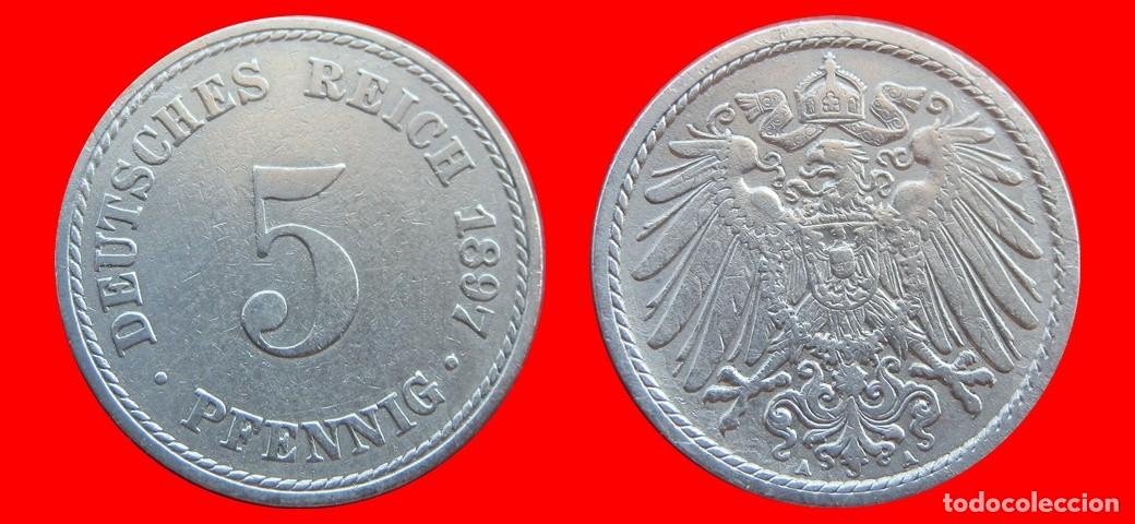Monedas antiguas de Europa: 5 PFENNIG 1897A IMPERIO ALEMANIA-150564
