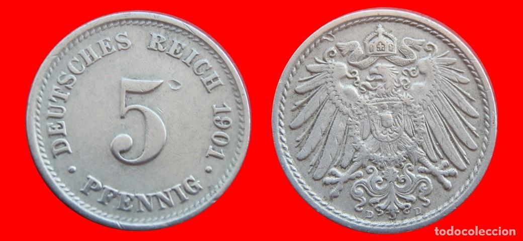 Monedas antiguas de Europa: 5 PFENNIG 1901D IMPERIO ALEMANIA-150565