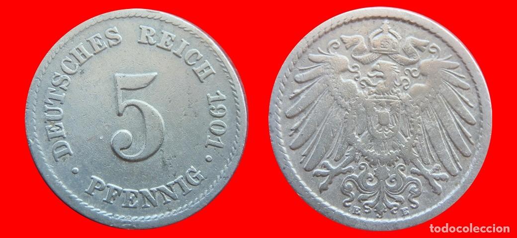 Monedas antiguas de Europa: 5 PFENNIG 1901E IMPERIO ALEMANIA-150566