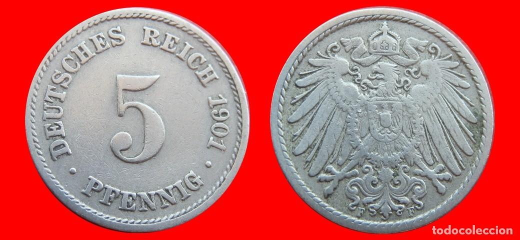 Monedas antiguas de Europa: 5 PFENNIG 1901F IMPERIO ALEMANIA-150567