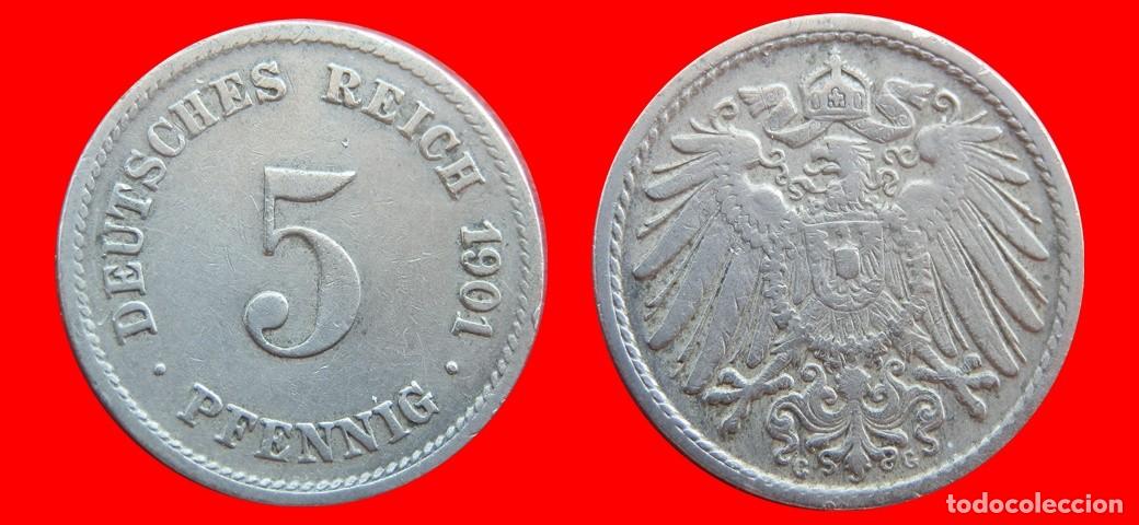 Monedas antiguas de Europa: 5 PFENNIG 1901G IMPERIO ALEMANIA-150568