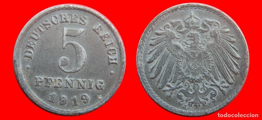 Monedas antiguas de Europa: 5 PFENNIG 1919J HIERRO IMPERIO ALEMANIA-150574