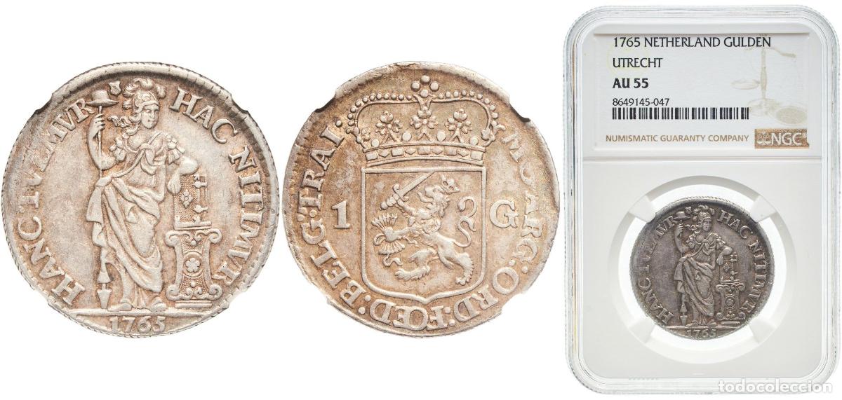 Monedas antiguas de Europa: Netherlands Utrecht, Province of Province of Utrecht 1765 ⬕ 1 Gulden Silver (.920) Utrecht Mint 10.