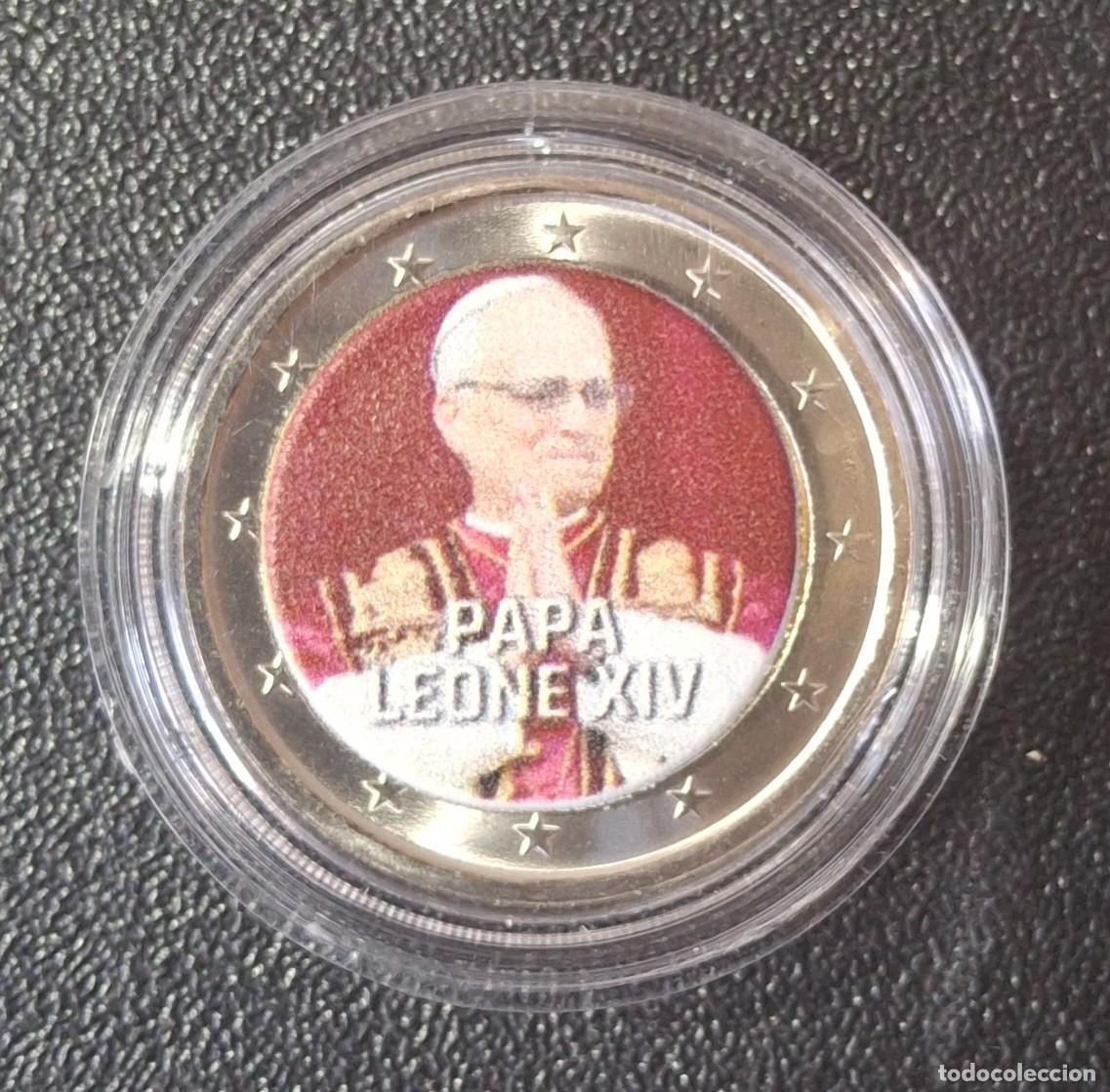 Monedas antiguas de Europa: Francia 2 Euro Color Papa Leone XIV (SC)