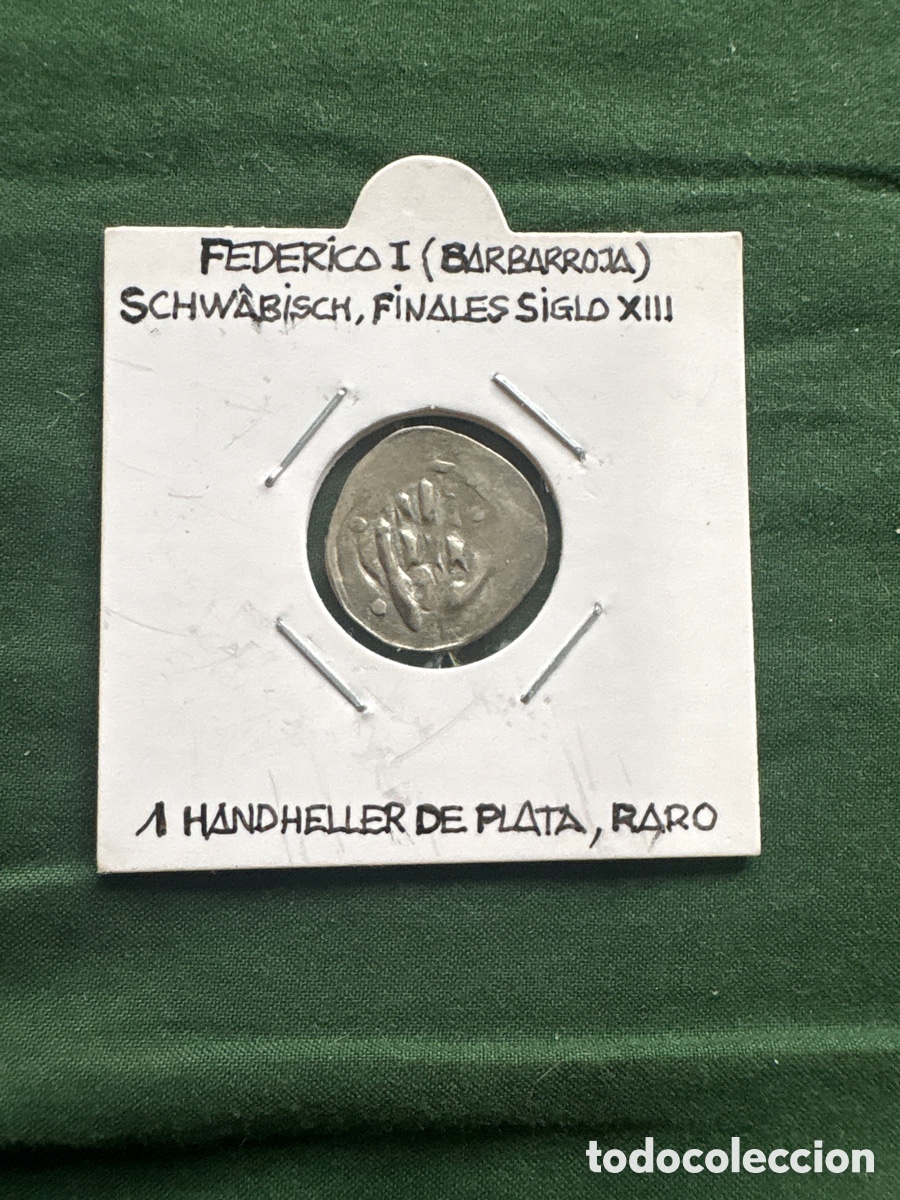 Monedas antiguas de Europa: Moneda plata, Federico I, finales S.XIII, 1 Handheller (A1)