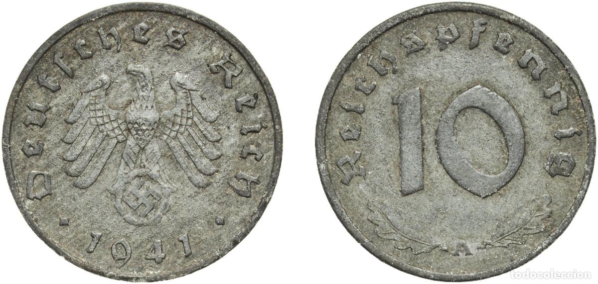 Monedas antiguas de Europa: Germany Third Reich 1941 A 10 Reichspfennig Zinc Berlin Mint (240283804) 3.5g XF KM 101 AKS 47 J 3