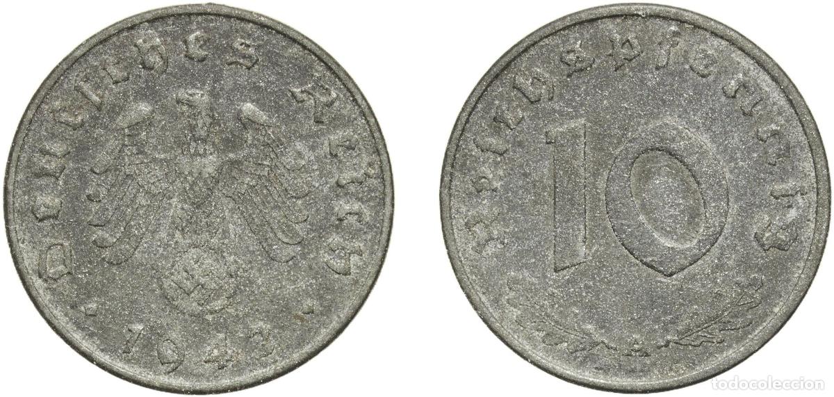 Monedas antiguas de Europa: Germany Third Reich 1942 A 10 Reichspfennig Zinc Berlin Mint (184544974) 3.5g XF KM 101 AKS 47 J 3